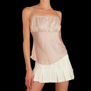 Palest mauve pink silk top with milkmaid bustline